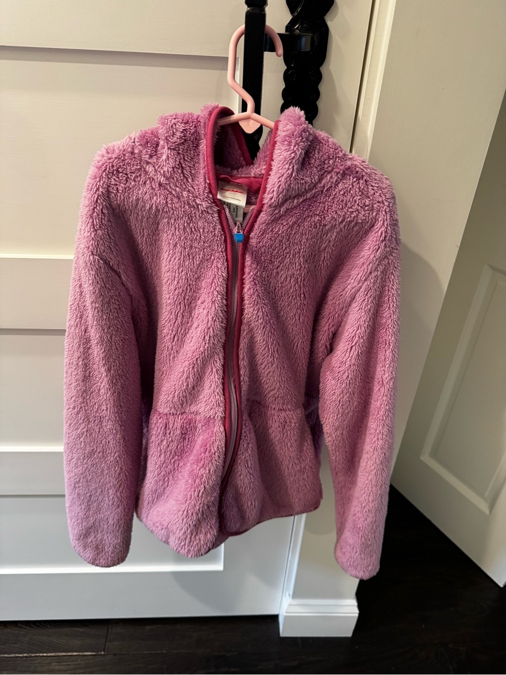 Hanna Andersson Plush Zip Hoodie in Light Pink